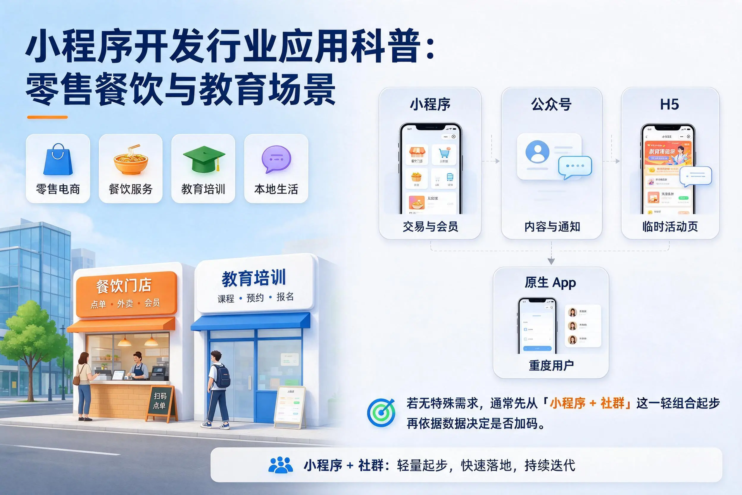 巴彦淖尔小程序开发行业应用科普:零售餐饮与教育场景